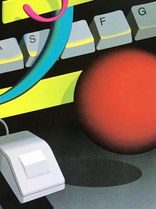 Simtec Computer Rentals Poster Vintage 80s 90s Tech Graphic Decor - Picture 5 of 15